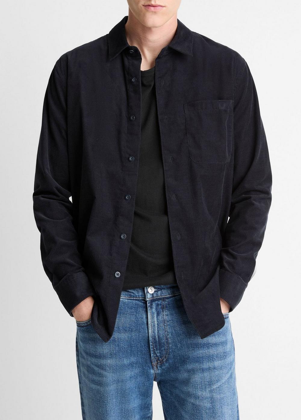 Vince Italian Cotton Corduroy Button-Front Shirt - Shirts