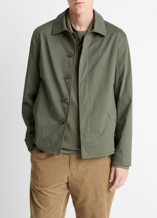 Vince Italian Peached Stretch-Cotton Jacket - Jackets & Outerwear