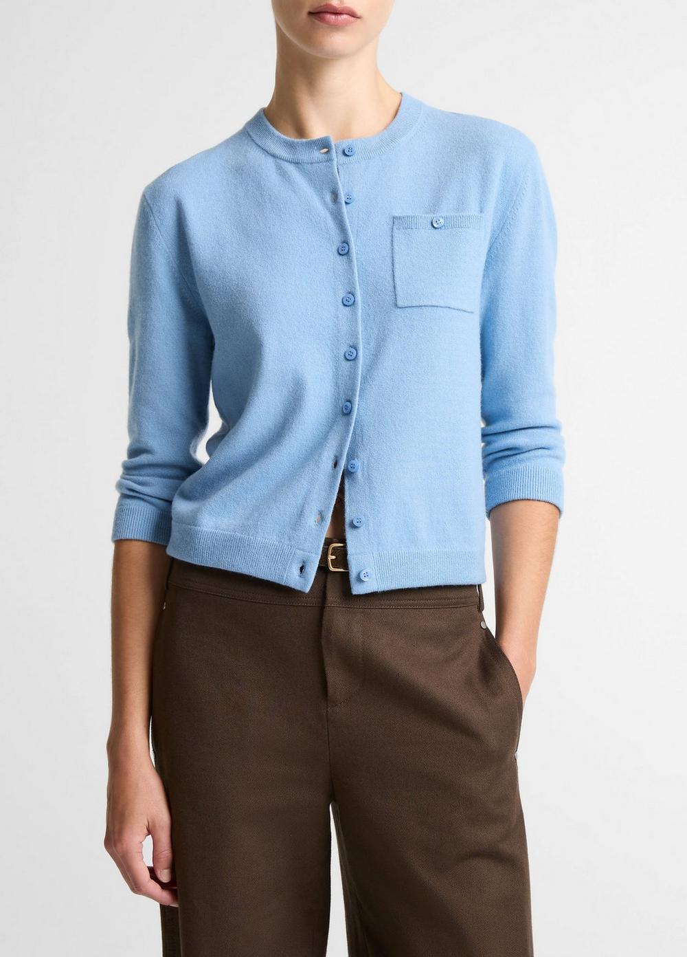 Vince Wool & Cashmere-Blend Pocket Cardigan - Sweaters