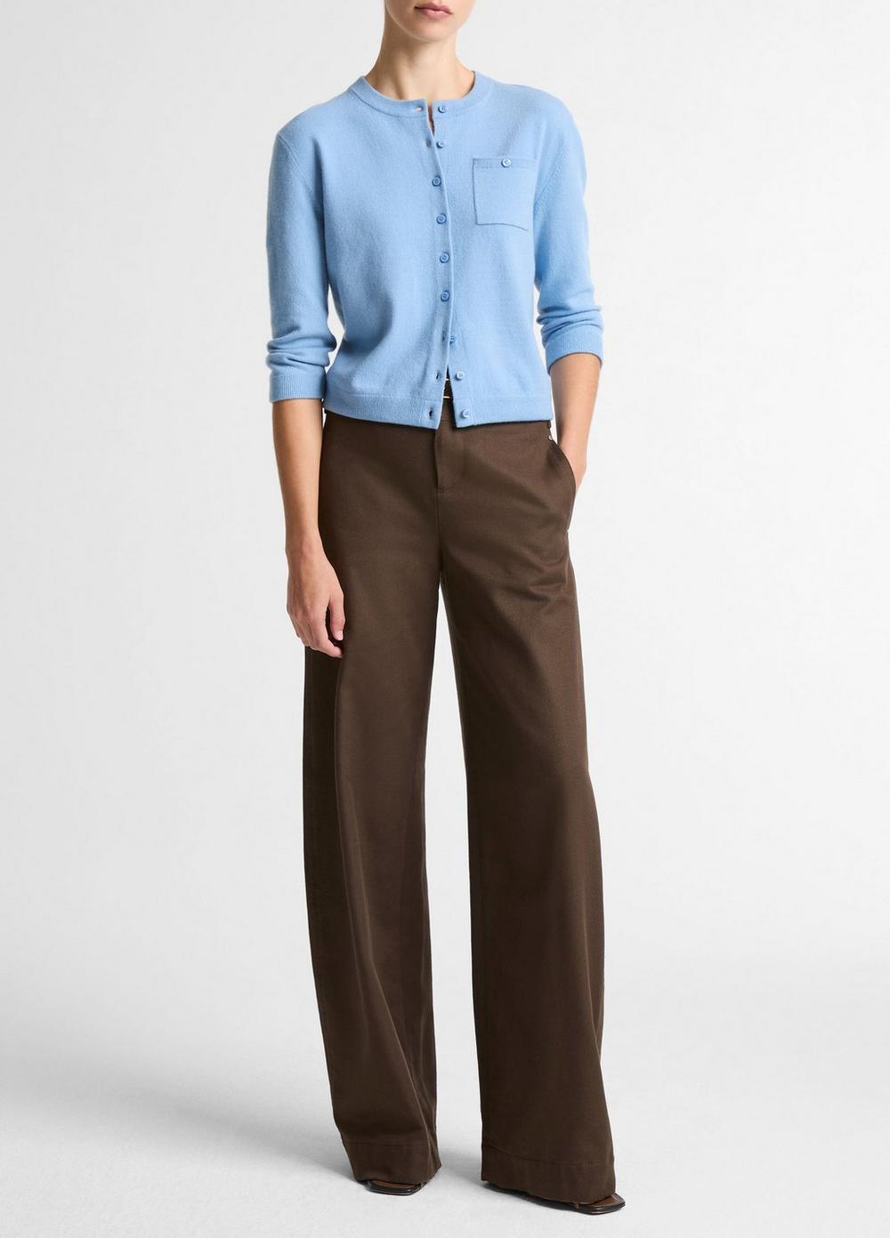 Vince Wool & Cashmere-Blend Pocket Cardigan - Sweaters