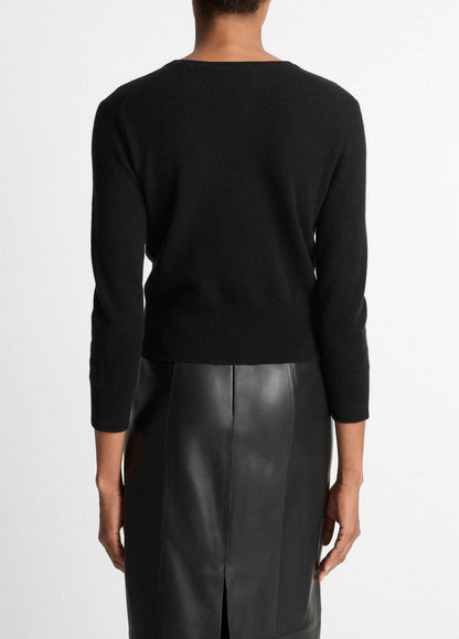 Vince Metal-Button Wool & Cashmere-Blend Cardigan - Sweaters
