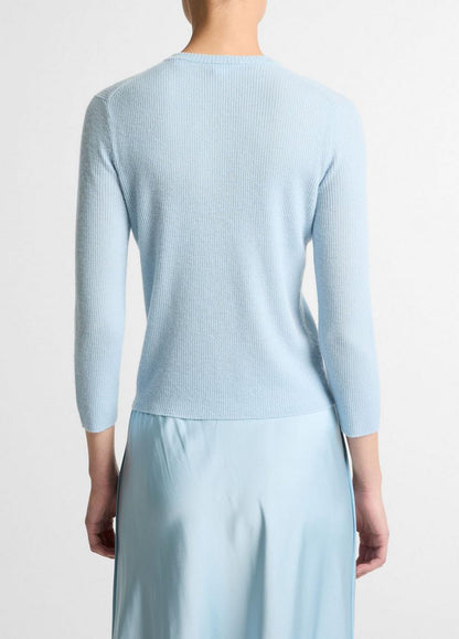 Vince Cashmere-Silk High V-Neck Sweater  - Sweaters
