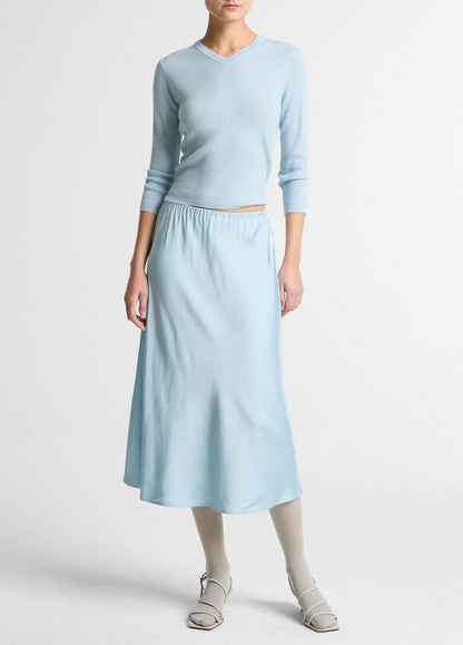 Vince Cashmere-Silk High V-Neck Sweater  - Sweaters