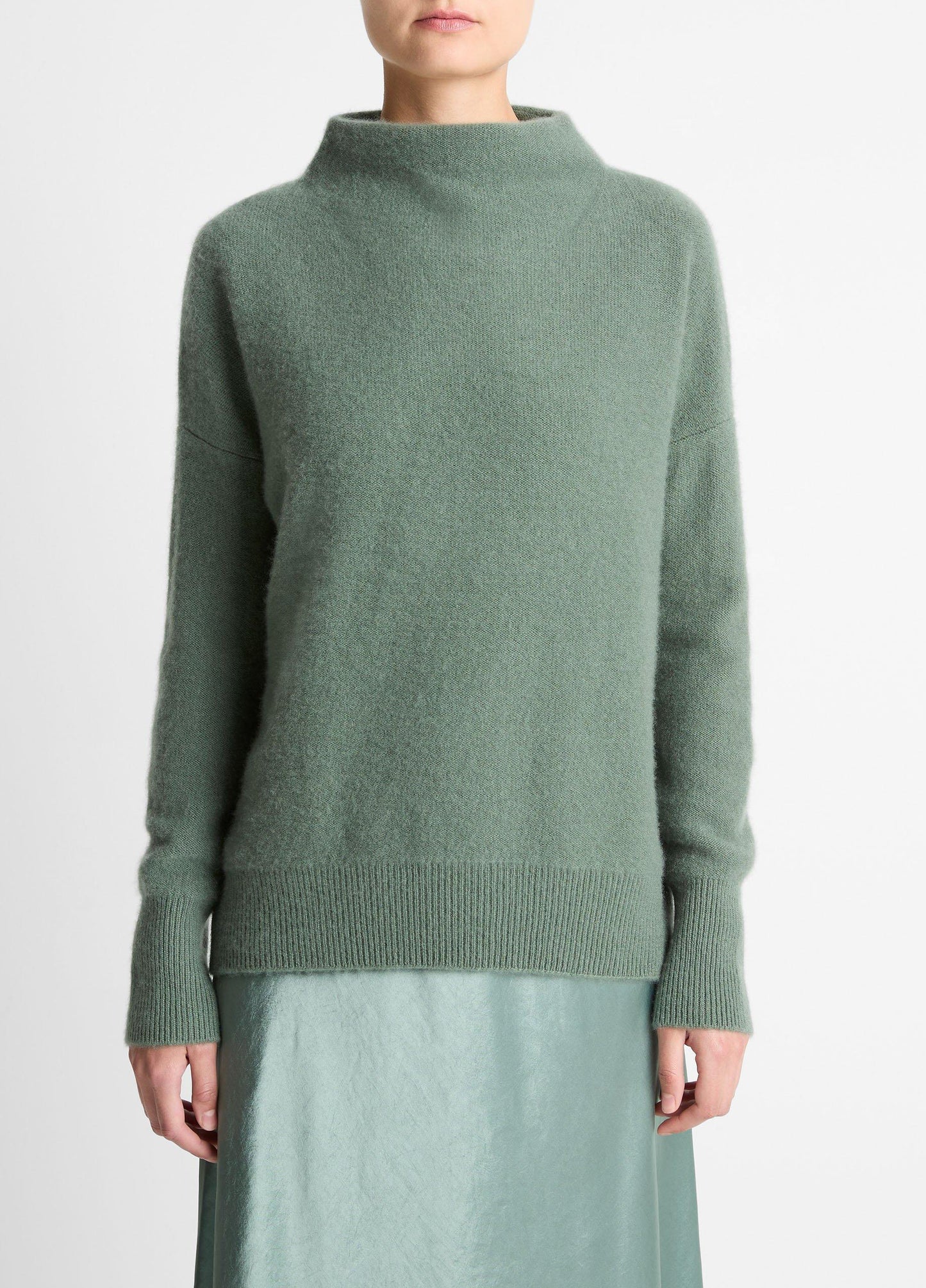 Vince Plush Cashmere Funnel-Neck Sweater - Sweaters