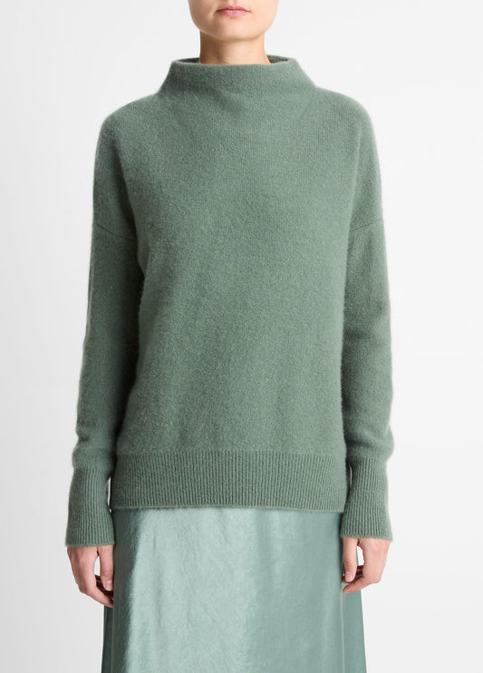 Vince Plush Cashmere Funnel-Neck Sweater - Sweaters