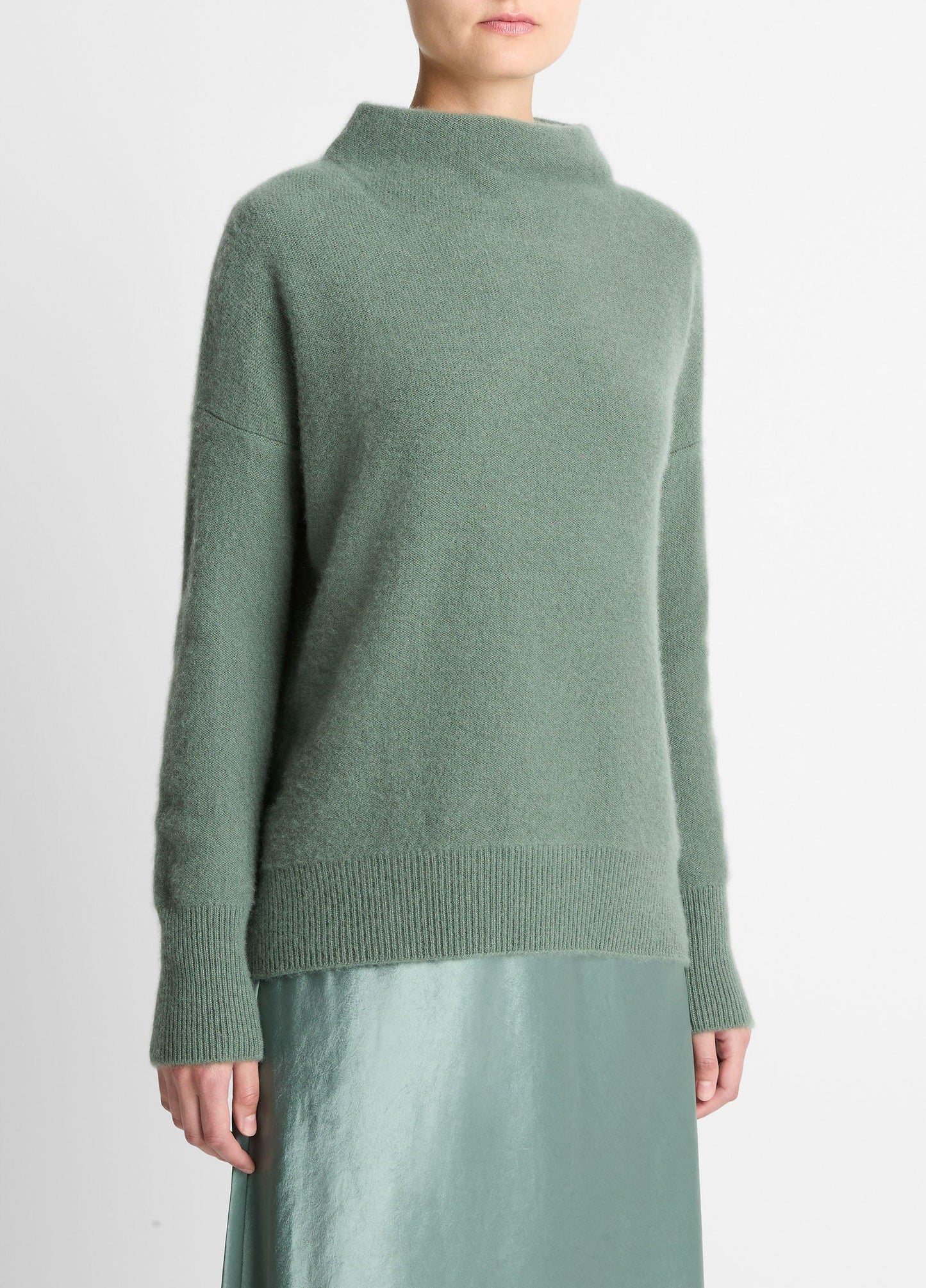 Vince Plush Cashmere Funnel-Neck Sweater - Sweaters