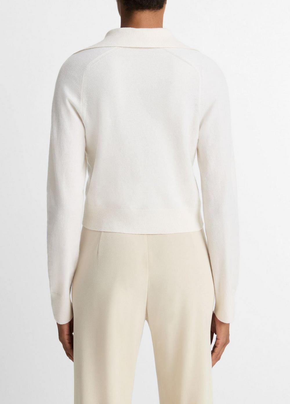 Vince Wool & Cashmere-Blend Polo Cardigan - Sweaters