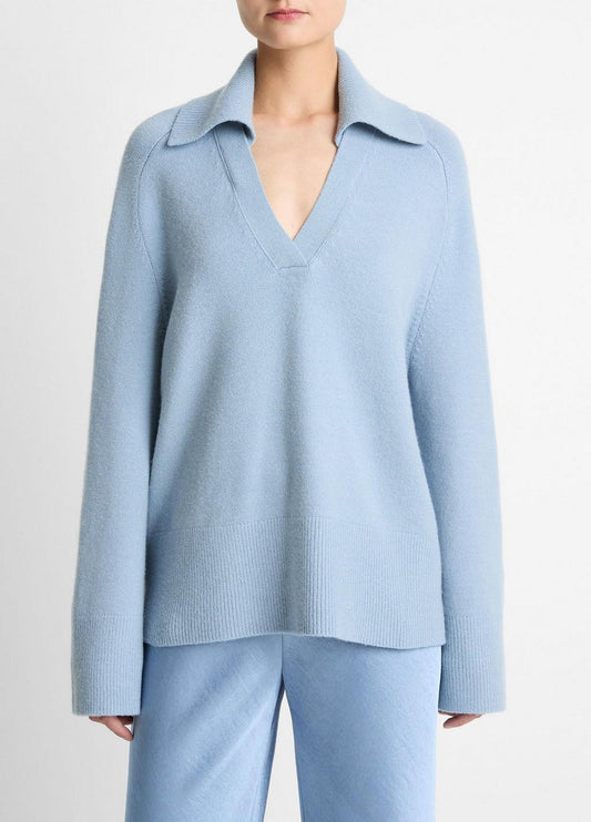 Vince Wool & Cashmere-Blend Oversized Polo Sweater - Sweaters