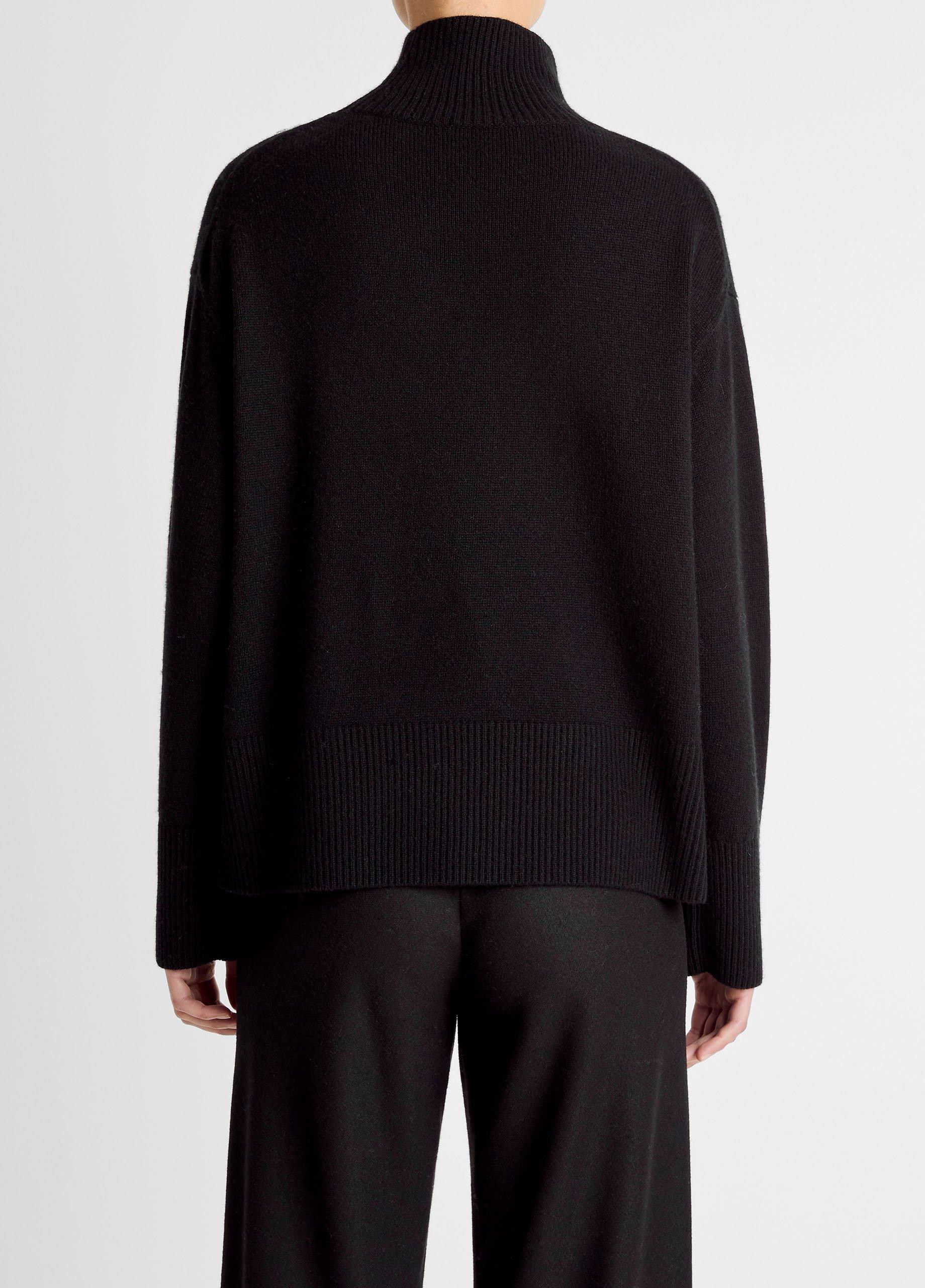 Vince Wool-Cashmere Side-Slit Turtleneck Sweater - Sweaters