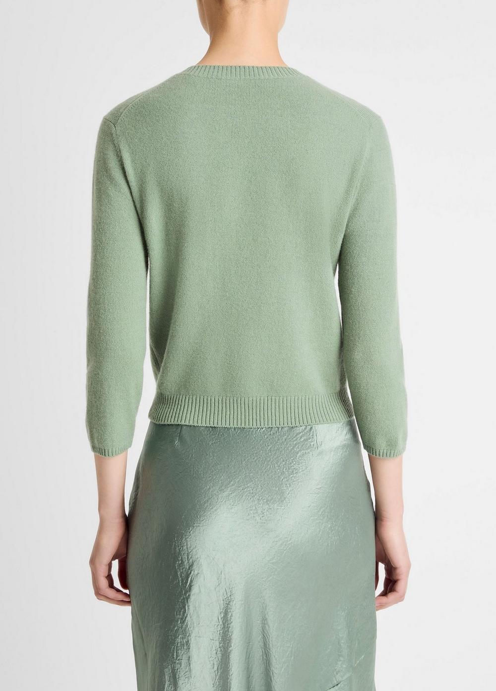 Vince Wool & Cashmere-Blend Three-Quarter-Sleeve V-Neck Sweater - Sweaters