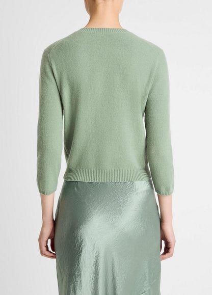 Vince Wool & Cashmere-Blend Three-Quarter-Sleeve V-Neck Sweater - Sweaters
