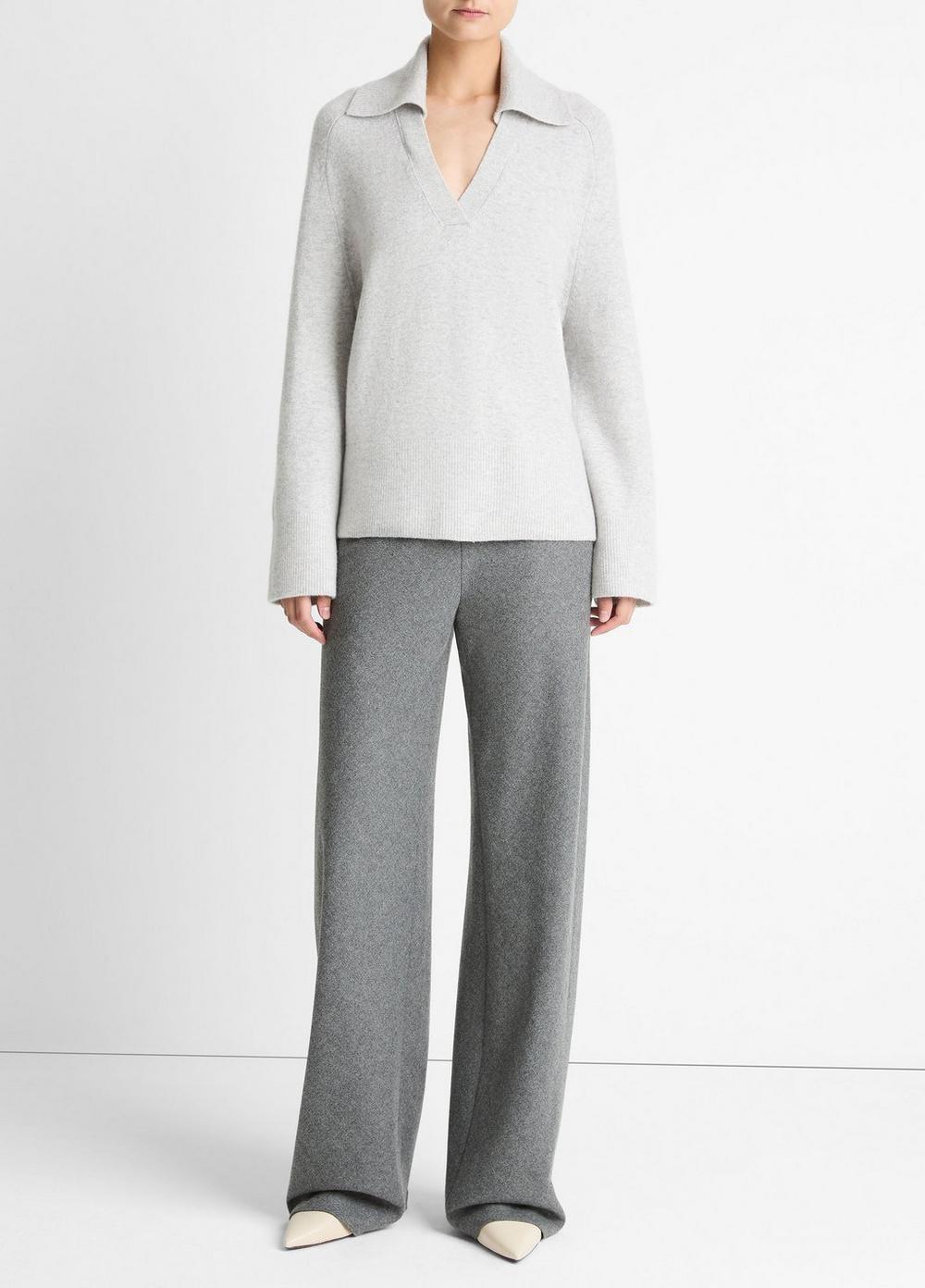 Vince Wool & Cashmere-Blend Oversized Polo Sweater - Sweaters