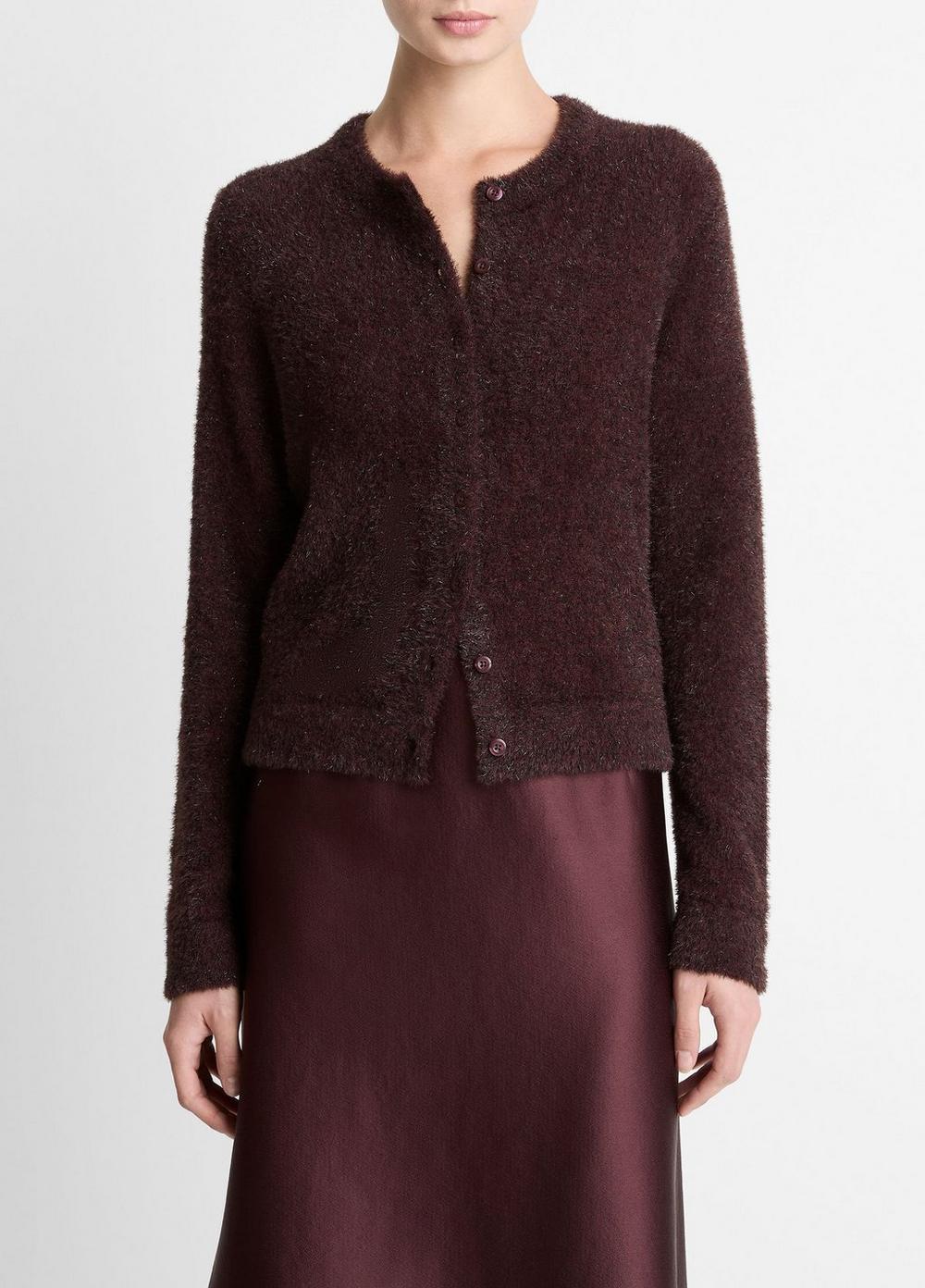 Vince Metallic Eyelash Cardigan - Sweaters