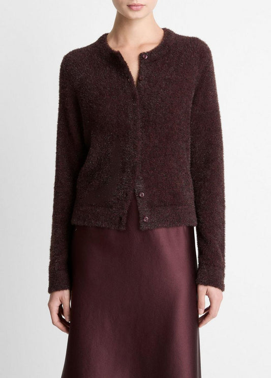 Vince Metallic Eyelash Cardigan - Sweaters