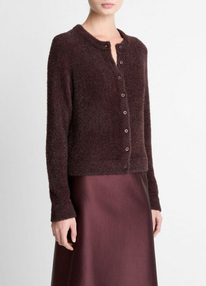 Vince Metallic Eyelash Cardigan - Sweaters