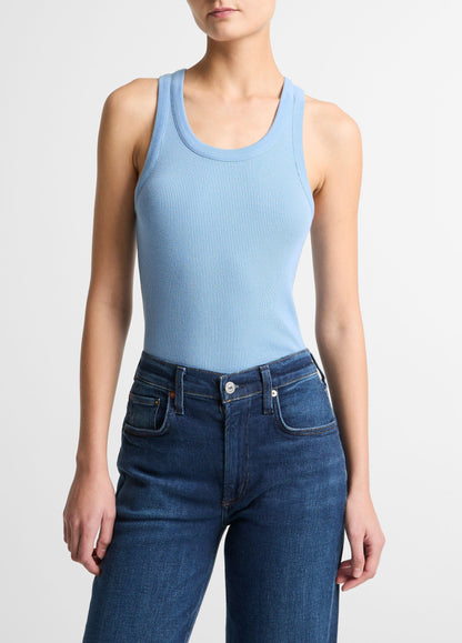 Vince Ribbed Scoop-Neck Tank - Shirts & Tees
