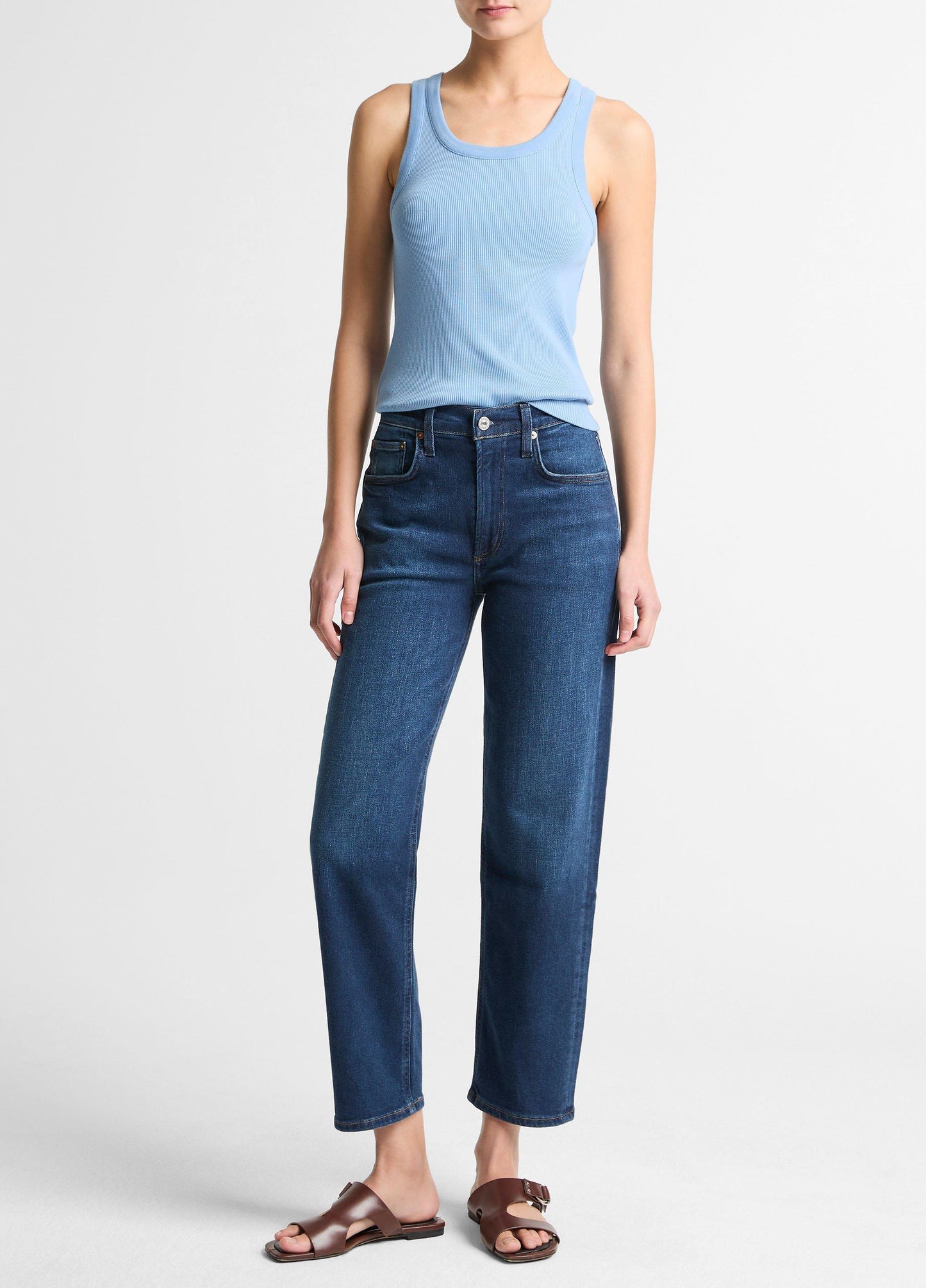 Vince Ribbed Scoop-Neck Tank - Shirts & Tees
