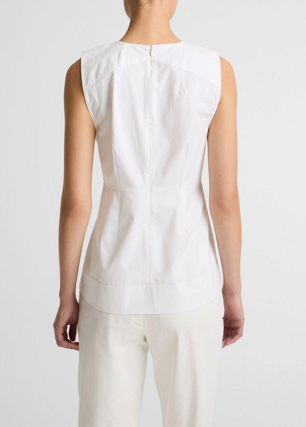 Vince Cotton-Blend Pleated Paneled Top - Shirts & Tees