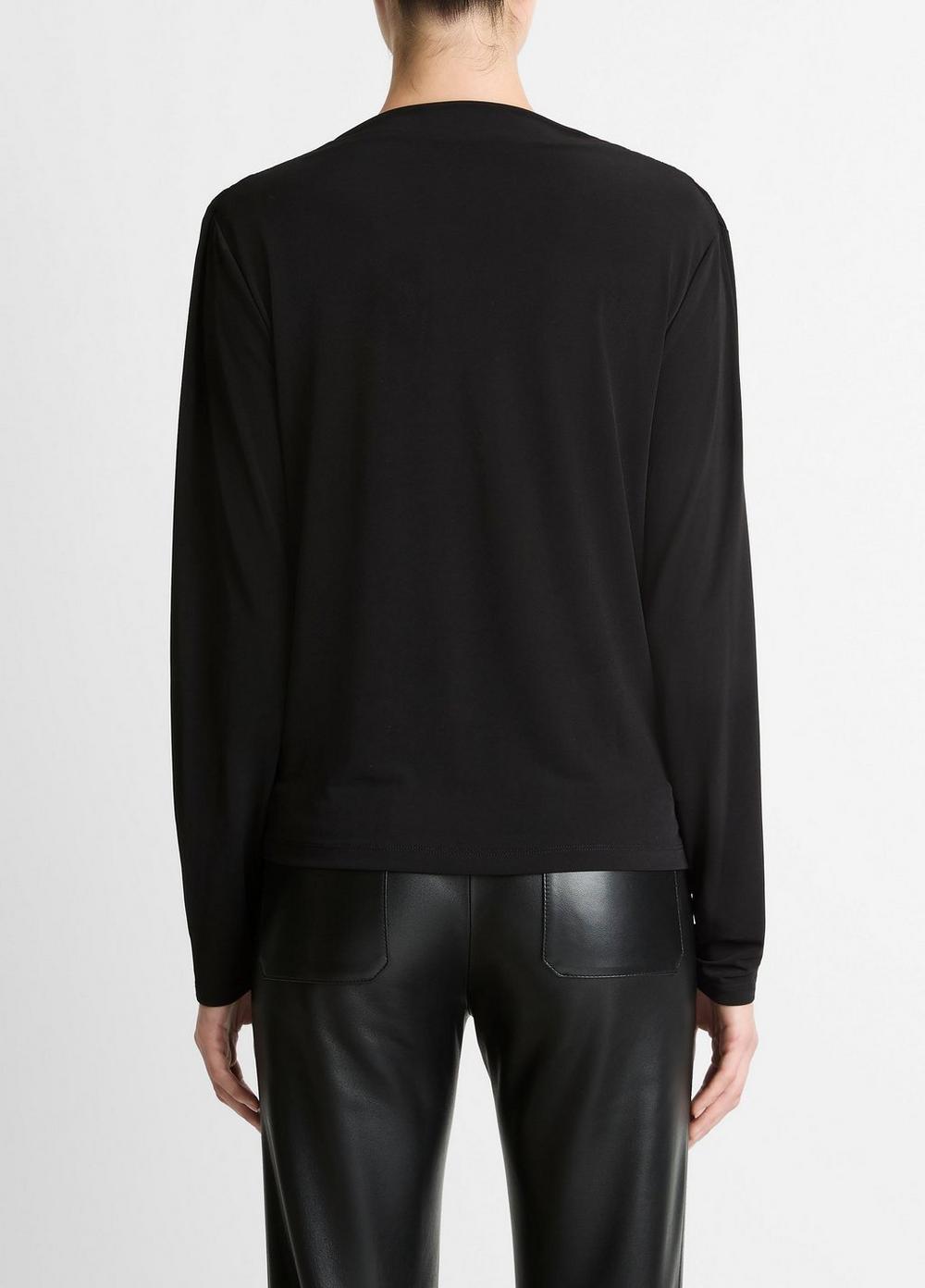 Vince Matte Jersey Cowl-Neck Top - Shirts & Tees