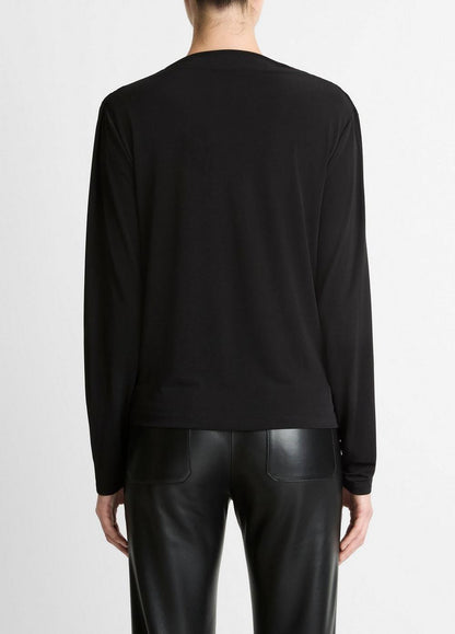 Vince Matte Jersey Cowl-Neck Top - Shirts & Tees