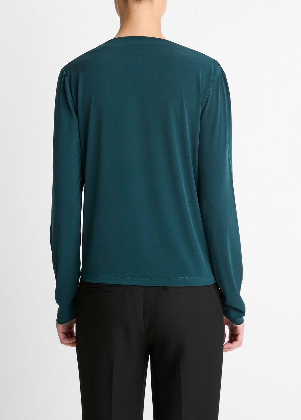 Vince Matte Jersey Cowl-Neck Top - Shirts & Tees