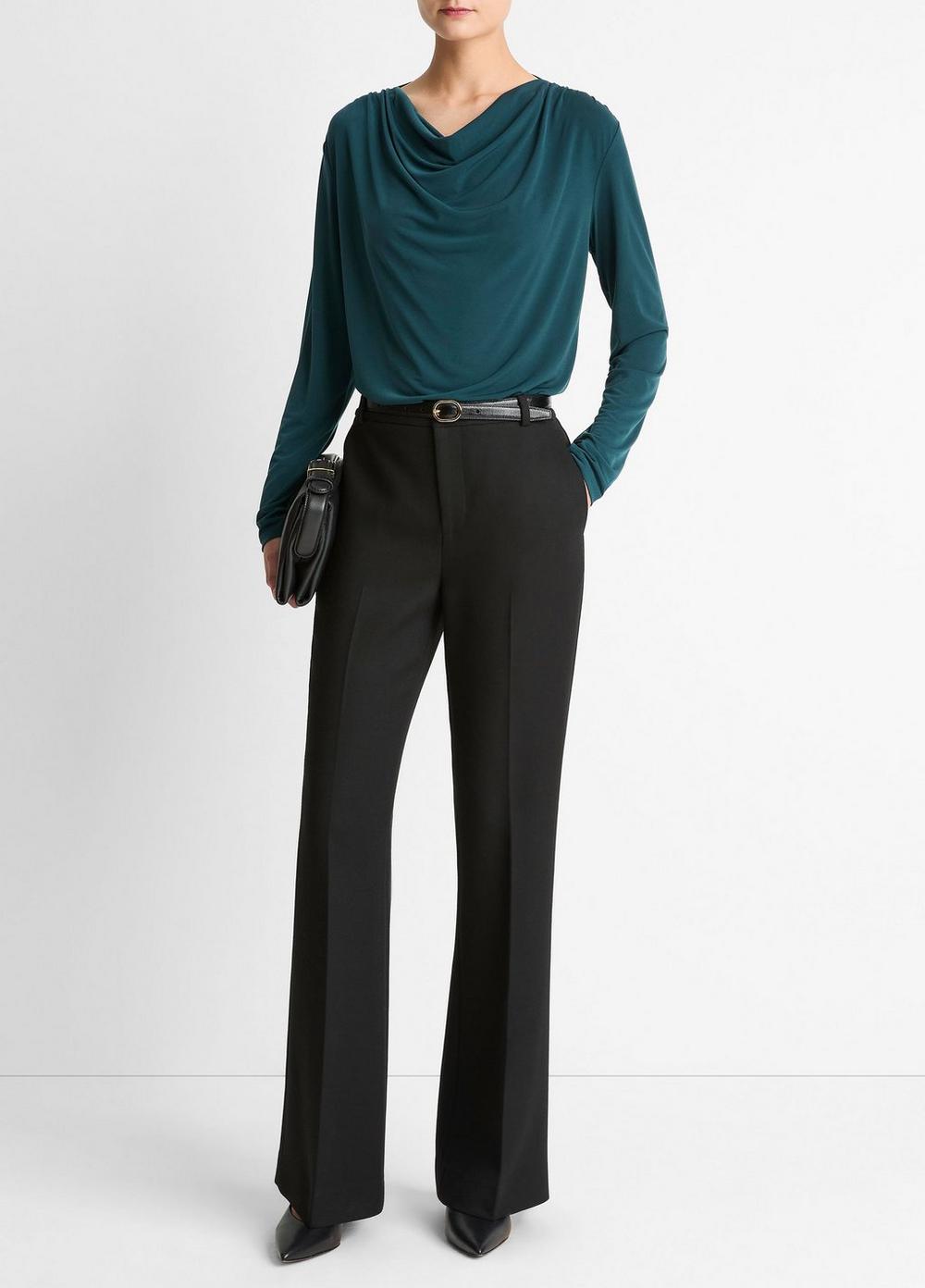 Vince Matte Jersey Cowl-Neck Top - Shirts & Tees