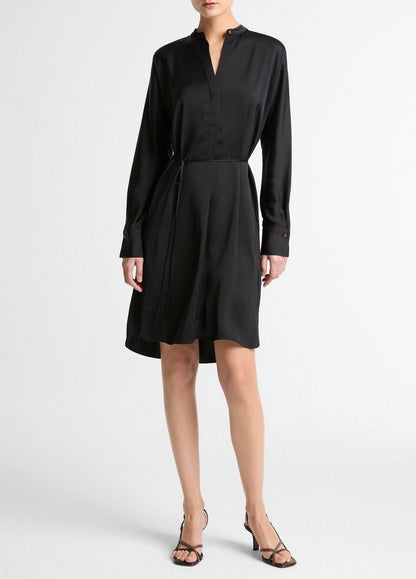 Vince Matte Satin Band-Collar Dress - Dresses & Skirts