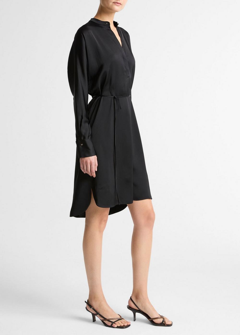 Vince Matte Satin Band-Collar Dress - Dresses & Skirts