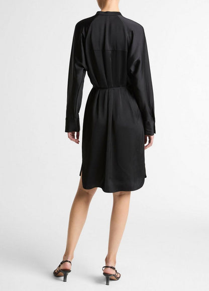 Vince Matte Satin Band-Collar Dress - Dresses & Skirts