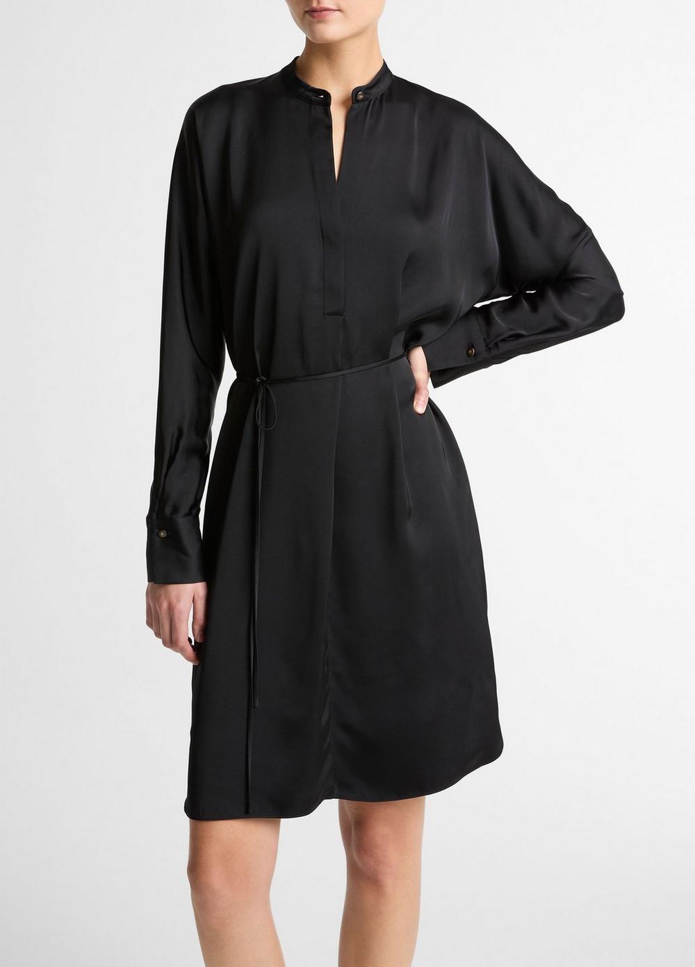 Vince Matte Satin Band-Collar Dress - Dresses & Skirts