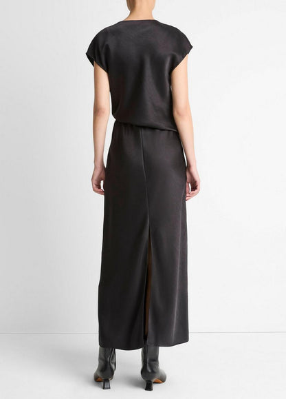Vince Draped Satin Cowl-Neck Dress - Dresses & Skirts