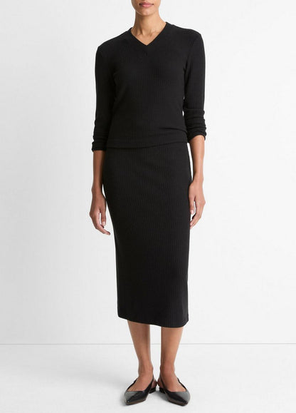 Vince Cozy Rib Midi Skirt - Dresses & Skirts