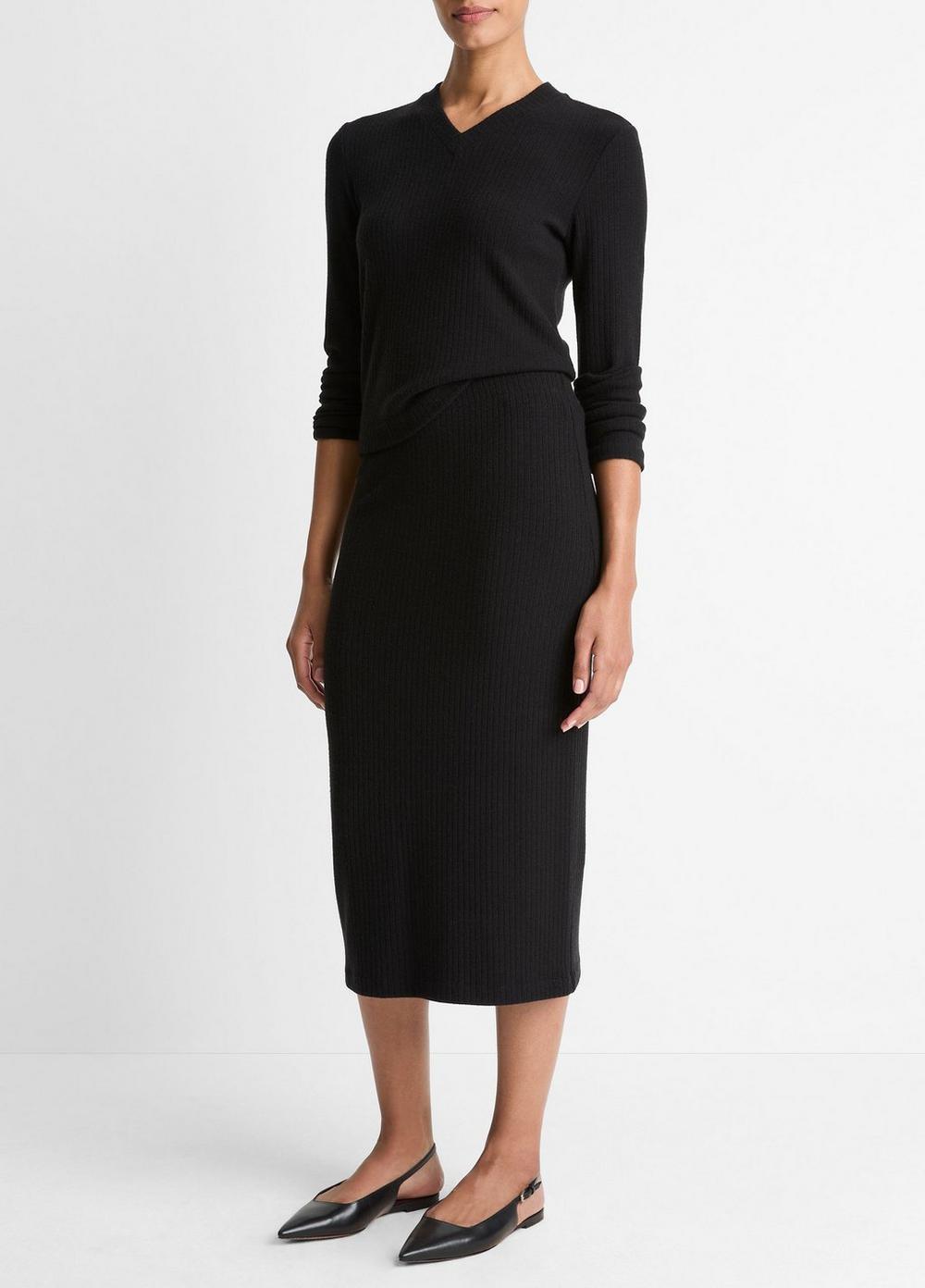 Vince Cozy Rib Midi Skirt - Dresses & Skirts