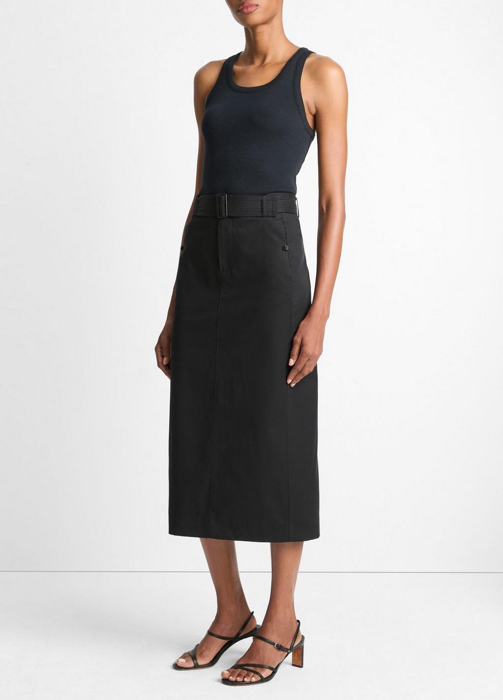 Vince Cotton Trench Pencil Skirt - Dresses & Skirts