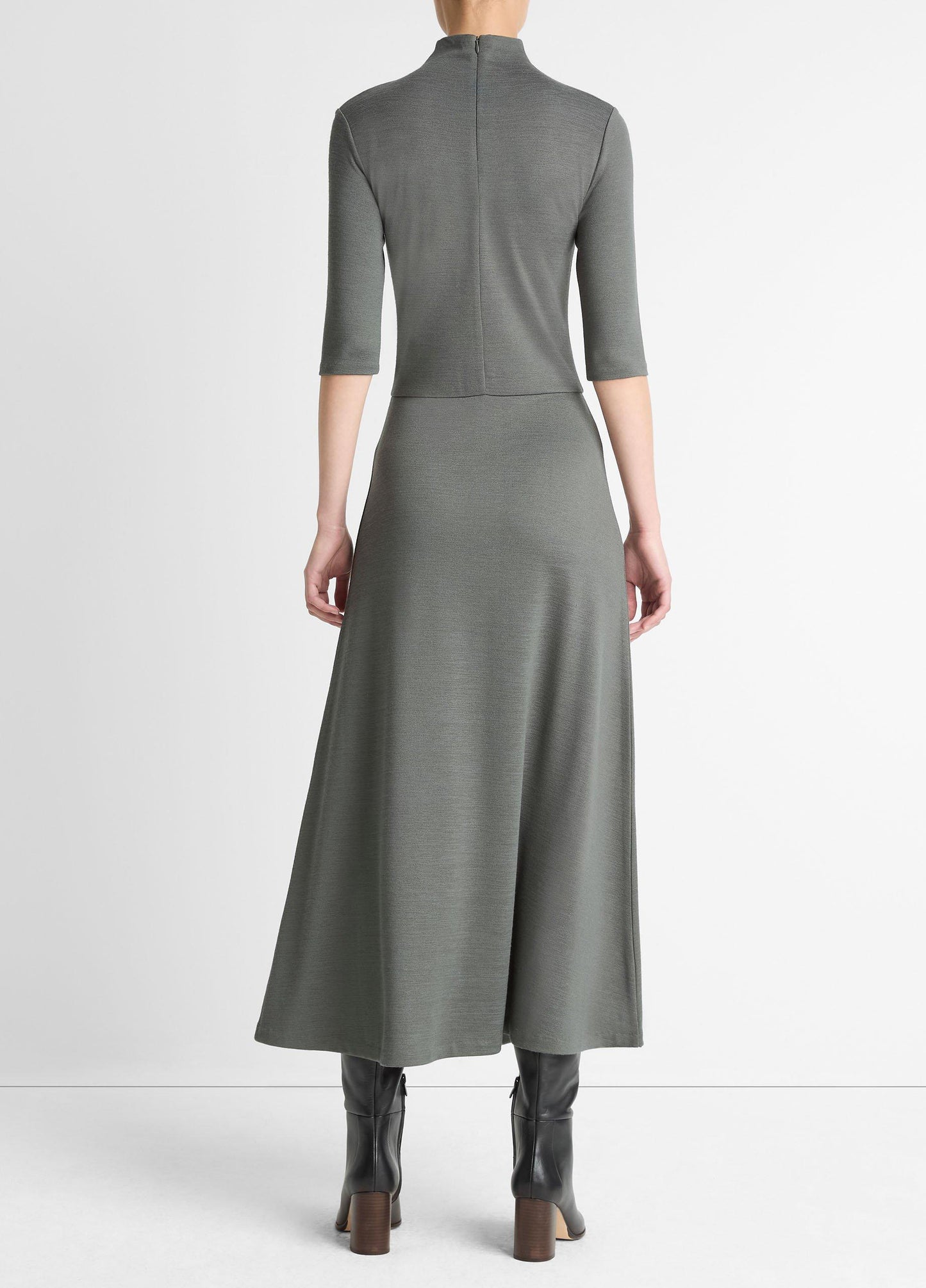 Vince Elbow-Sleeve Turtleneck Dress - Dresses & Skirts