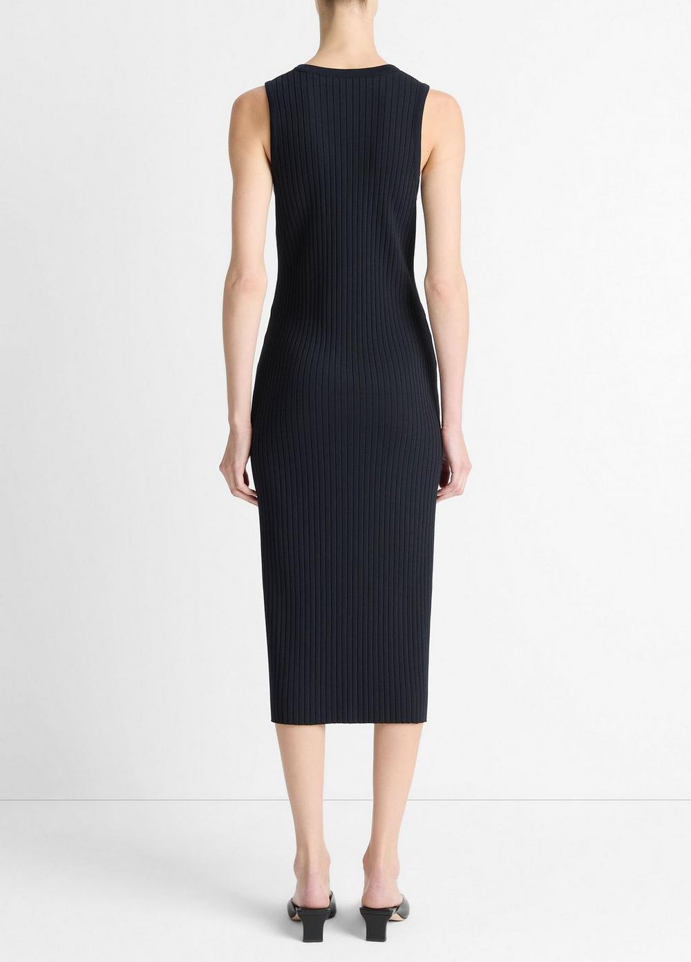 Vince Ribbed Cotton-Blend Button-Front Dress - Dresses & Skirts