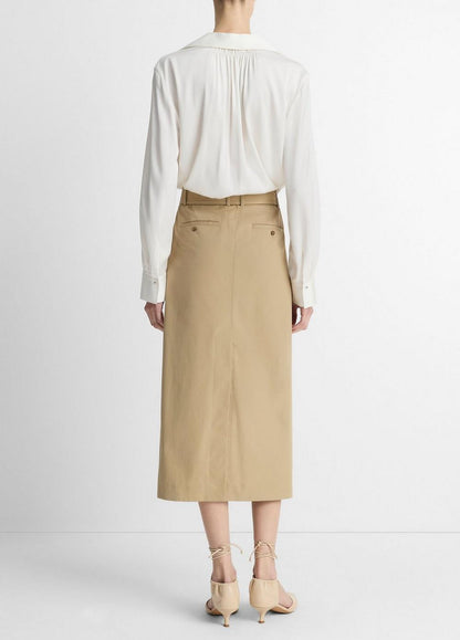 Vince Cotton Trench Pencil Skirt - Dresses & Skirts