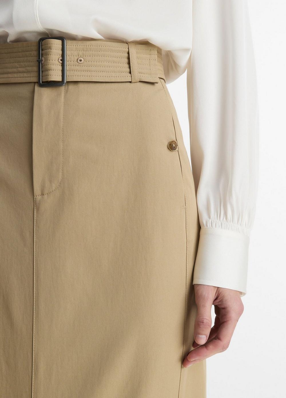Vince Cotton Trench Pencil Skirt - Dresses & Skirts