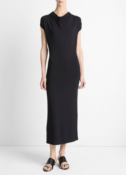 Vince Jersey Draped Cowl-Neck Dress - Dresses & Skirts