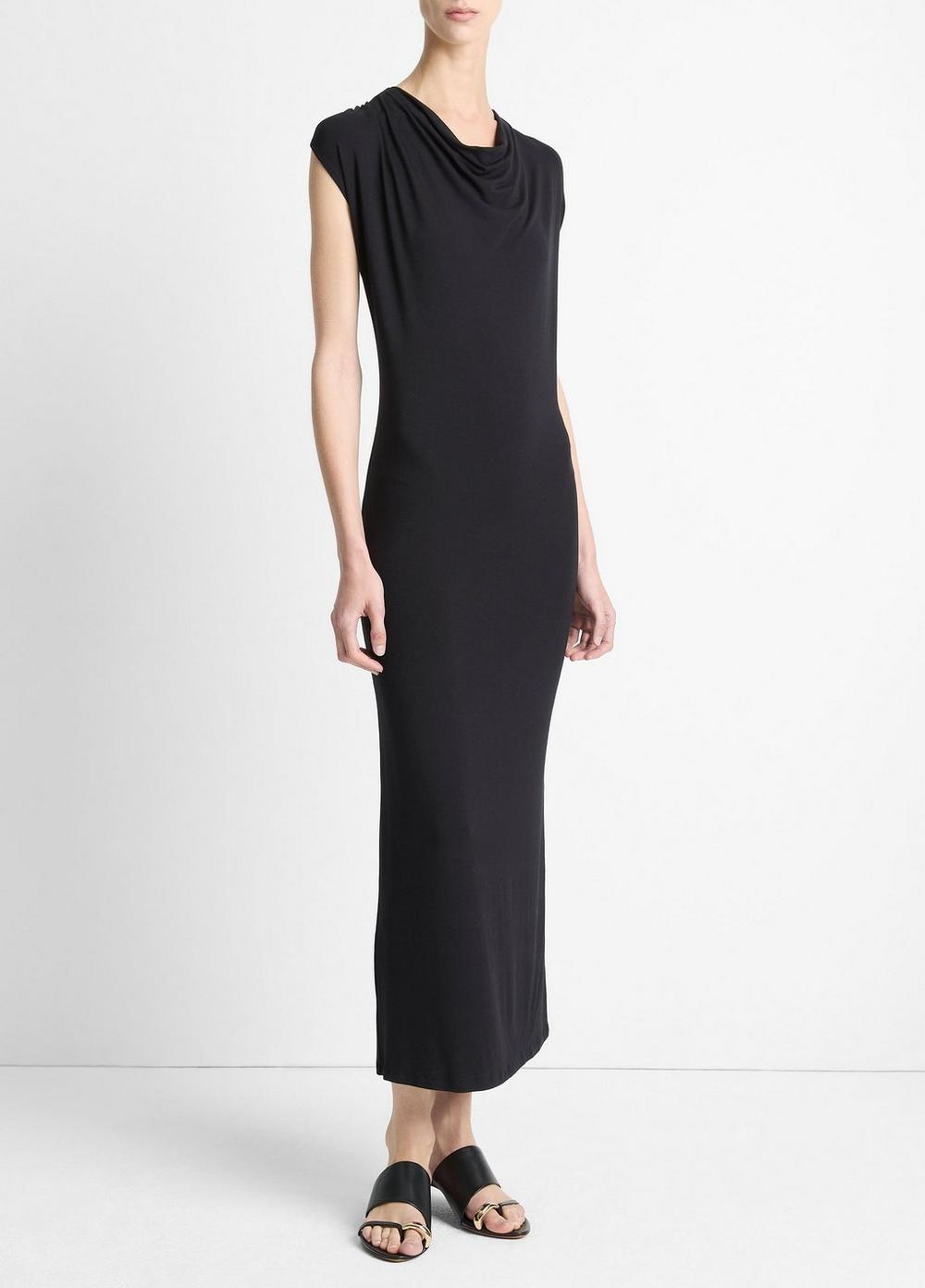 Vince Jersey Draped Cowl-Neck Dress - Dresses & Skirts