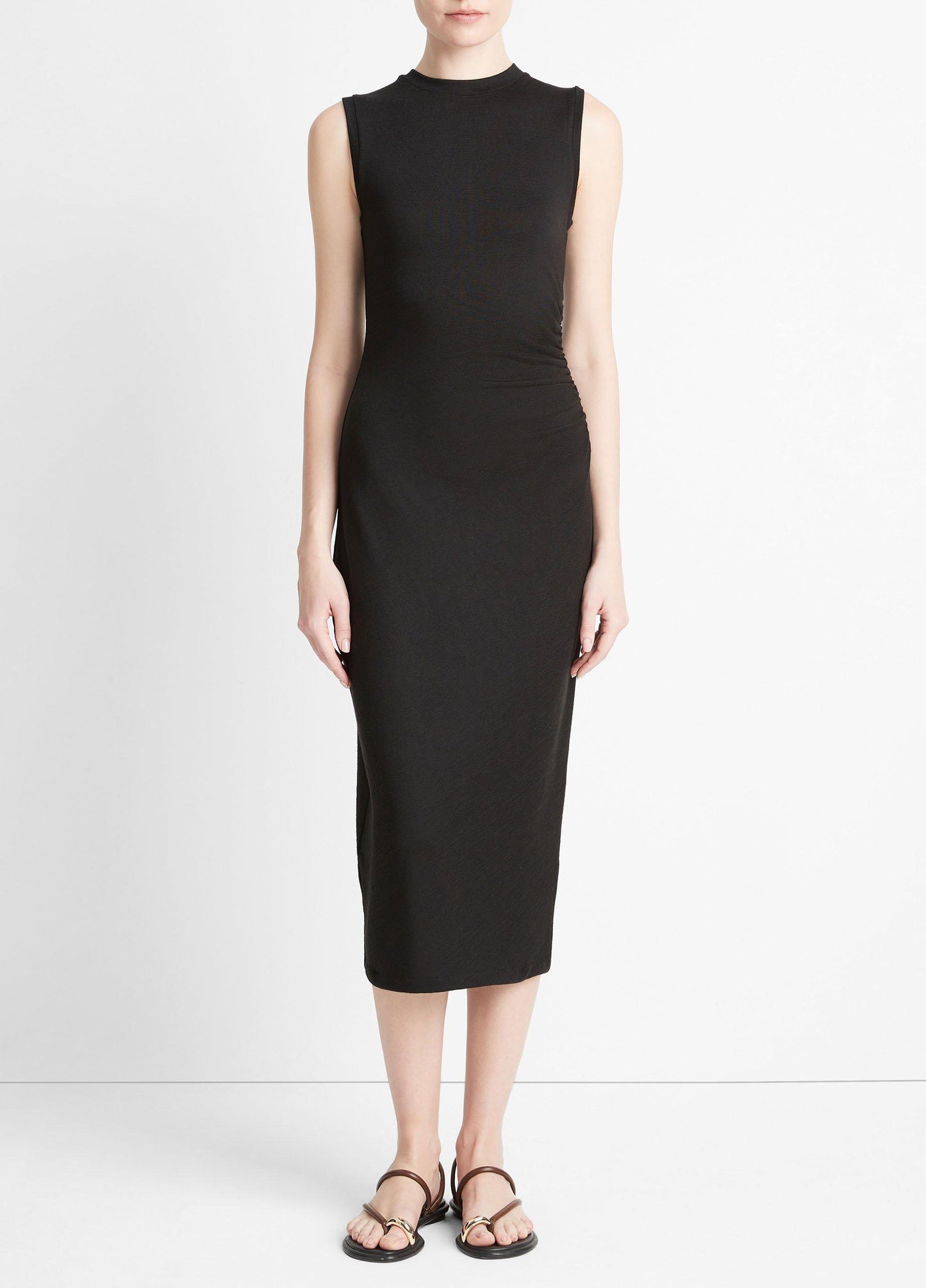Vince Sleeveless Gathered-Waist Dress - Dresses & Skirts