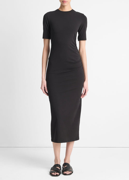 Vince Pima Cotton-Blend Side-Drape Dress - Dresses & Skirts
