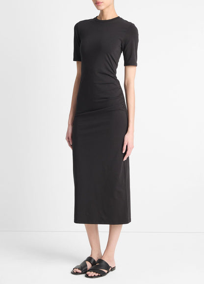 Vince Pima Cotton-Blend Side-Drape Dress - Dresses & Skirts