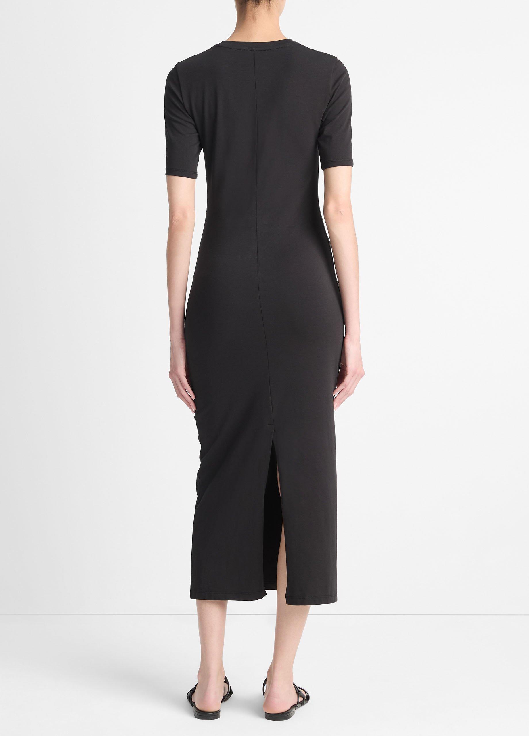 Vince Pima Cotton-Blend Side-Drape Dress - Dresses & Skirts