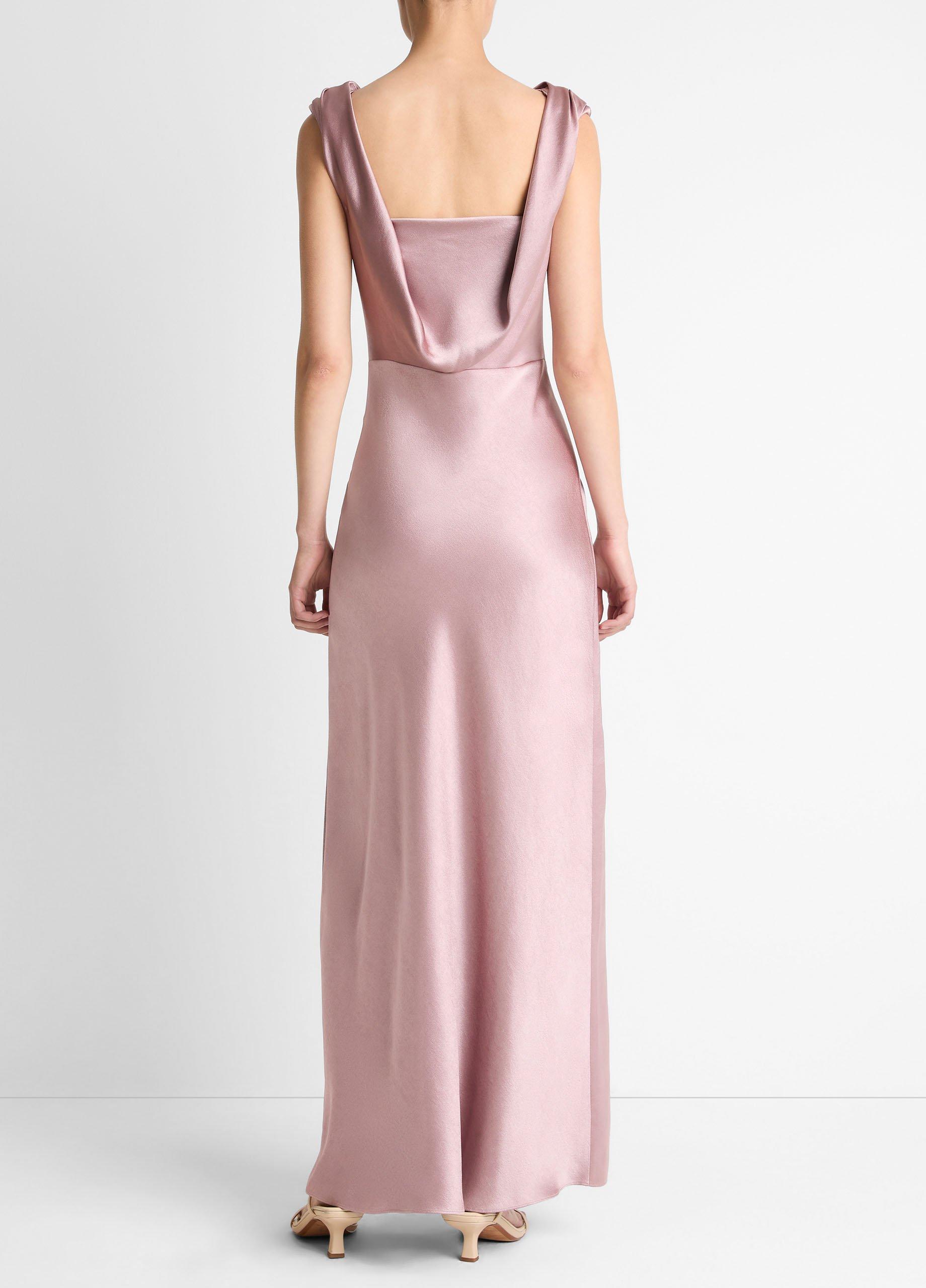 Vince Satin Draped Cowl-Neck Maxi Dress - Dresses & Skirts