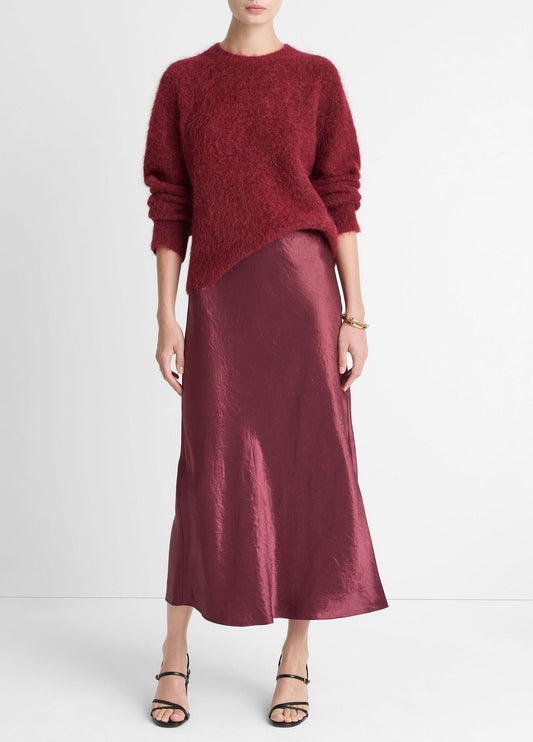 Vince Satin Side-Slit Slip Skirt - Dresses & Skirts