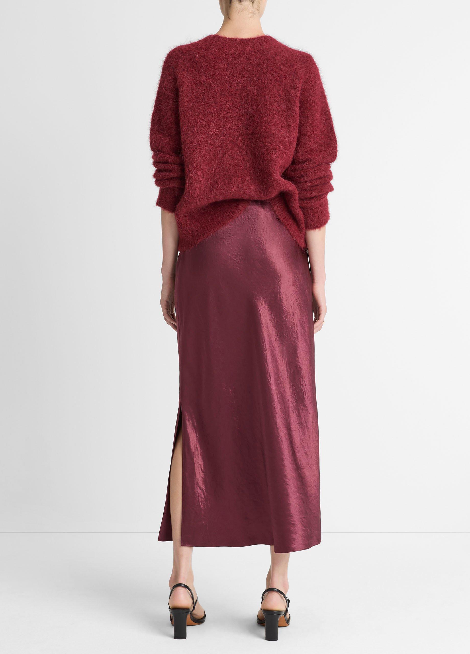 Vince Satin Side-Slit Slip Skirt - Dresses & Skirts