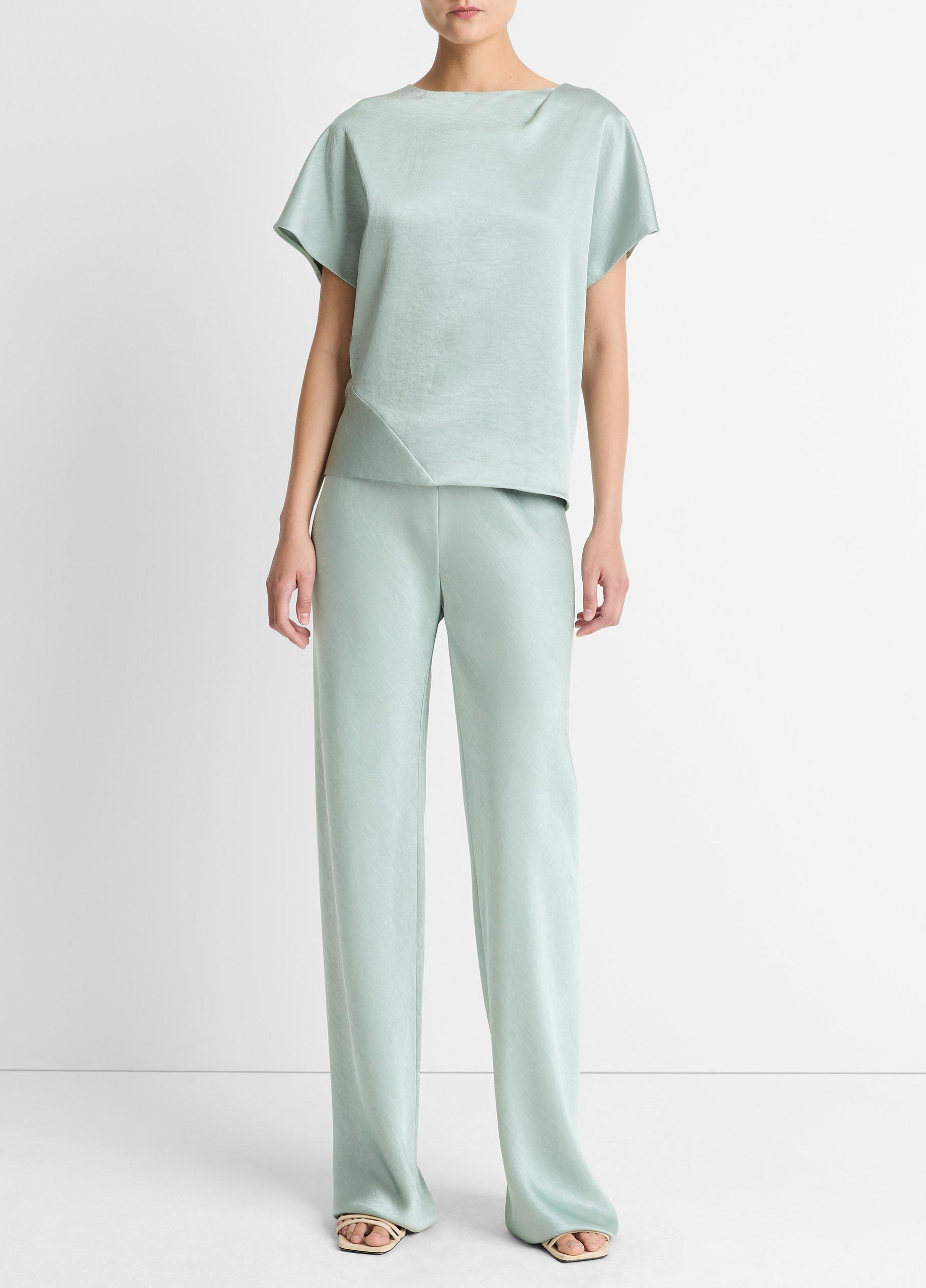 Vince Colette High-Rise Fluid Satin Bias Pant - Pants & Shorts