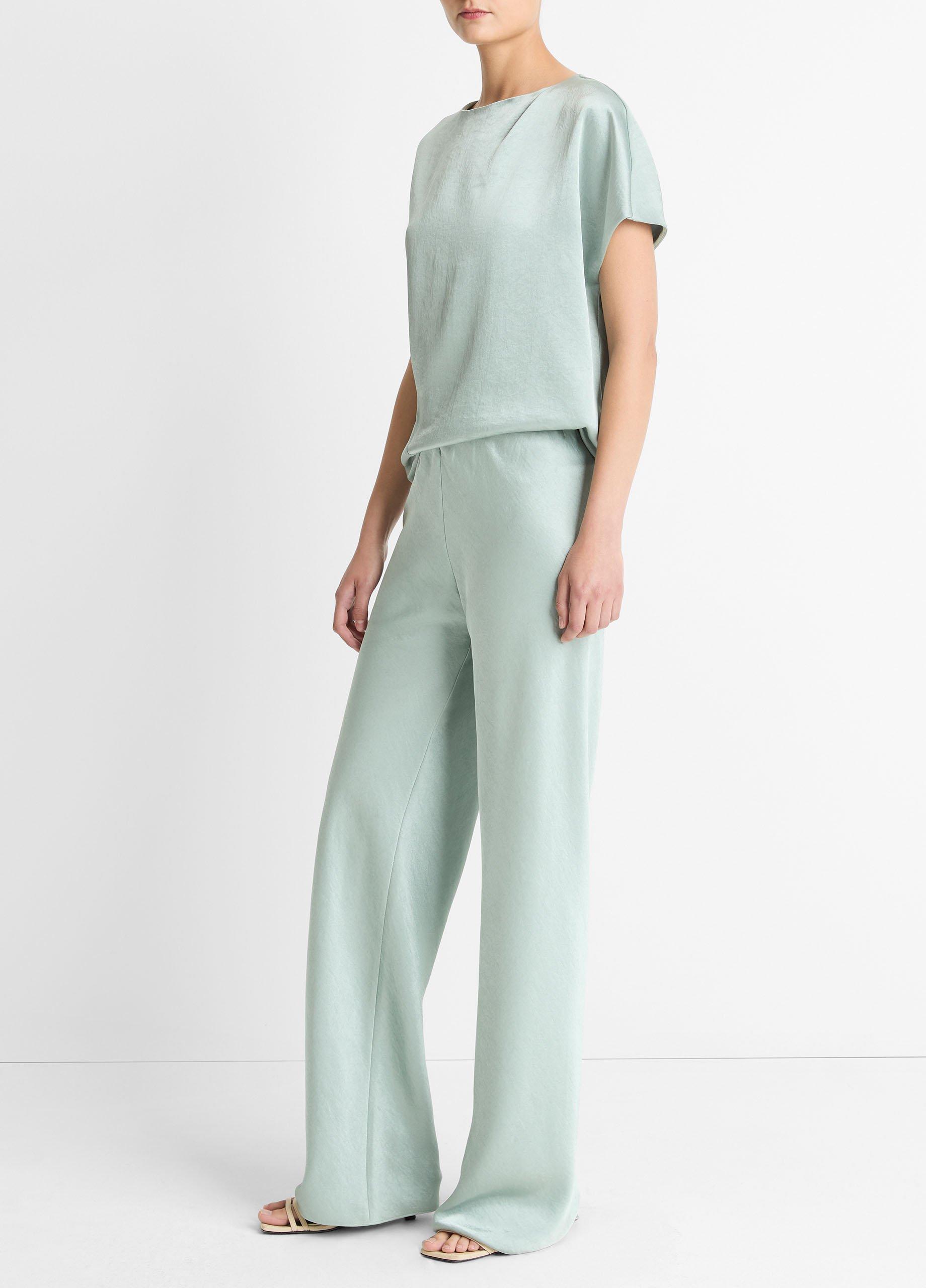 Vince Colette High-Rise Fluid Satin Bias Pant - Pants & Shorts