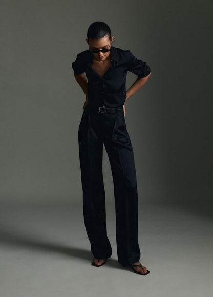 Vince Satin High-Waist Trouser - Pants & Shorts